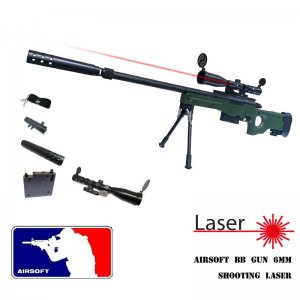 Αεροβόλο Όπλο Μοντελισμού Sniper με Laser Στόχευσης &amp; Σιγαστήρα 0788