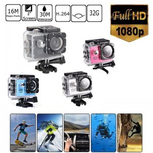 Super Extreme Αδιάβροχη Κάμερα Δράσης FHD 1080p 2.0in - Action Camera με Πλήρη Αξεσουάρ σε Διάφορα Χρώματα