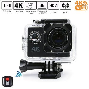 Super Extreme Αδιάβροχη Κάμερα Δράσης Ultra HD 4K WiFi 2.0in - Action Camera με Πλήρη Αξεσουάρ &amp; App Εφαρμογή - Μαύρο