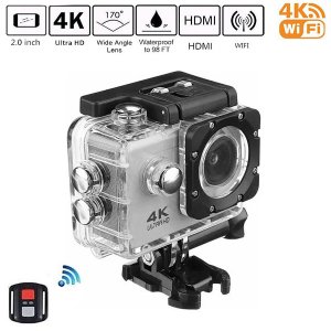 Super Extreme Αδιάβροχη Κάμερα Δράσης Ultra HD 4K WiFi 2.0in - Action Camera με Πλήρη Αξεσουάρ &amp; App Εφαρμογή - Λευκό