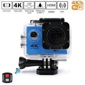 Super Extreme Αδιάβροχη Κάμερα Δράσης Ultra HD 4K WiFi 2.0in - Action Camera με Πλήρη Αξεσουάρ &amp; App Εφαρμογή - Μπλέ