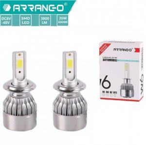 2x ARRANGO Λαμπτήρες LED SMD Φώτα Πορείας H1 36W 6500K W6 3800Lm