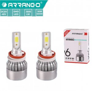 2x ARRANGO Λαμπτήρες LED SMD Φώτα Πορείας H11 36W 6500K W6 3800Lm