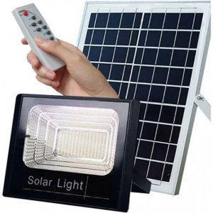Αδιάβροχος Ηλιακός Προβολέας 100W με Φωτοβολταϊκό Πάνελ, Τηλεκοντρόλ &amp; Χρονοδιακόπτη FO-88100