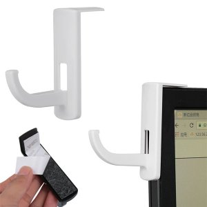 Βάση Ακουστικών για το Monitor με Αυτοκόλλητο - Hook Holder Λευκό
