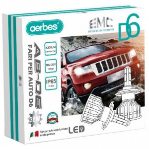 2x aerbes Λαμπτήρες LED SMD Φώτα Πορείας H1 38W 6000K D6 4200Lm