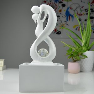Διακοσμητικό Συντριβάνι με LED Φωτισμό 14x14x31cm Λευκό - Moderne Amor Fountain