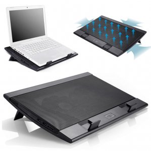 DEEPCOOL Αντιολισθητικό Cooling Pad για Laptop έως 17.3 Ίντσες με Ρυθμιζόμενη Ταχύτητα Ανεμιστήρων - Ρυθμιζόμενα Ποδαράκια &amp; 2 Θύρες USB