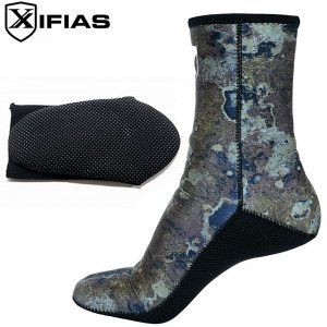 Xifias Αντιολισθητικά Καλτσάκια Κατάδυσης 3mm με Nylon Jersey Εξωτερικά &amp; Διπλή Φόδρα Plush Jersey Εσωτερικά - Πράσινη Παραλλαγή σε Διάφορα Μεγέθη