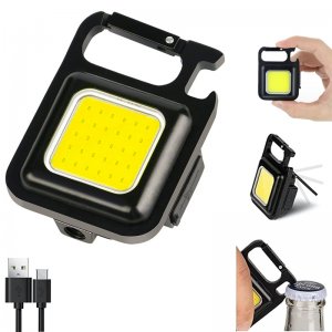 Αδιάβροχο Μπρελόκ Πολυεργαλείο με Φακό LED COB, Ανοιχτήρι, Ισχυρό Μαγνήτη, Κλιπ Καραμπίνερ, 3 Λειτουργίες Φωτισμού &amp; USB Επαναφορτιζόμενο