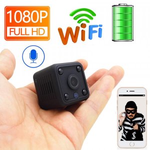 WiFi IP Μίνι Κρυφή Κάμερα Παρακολούθησης HD 1080p με Αισθητήρα Κίνησης, Μικρόφωνο, Μαγνητική Βάση, Νυχτερινή Λήψη, Κάρτα Μνήμης &amp; App Εφαρμογή Κινητού