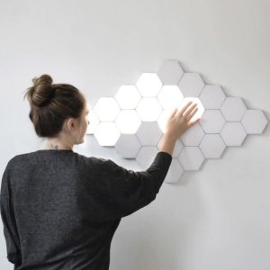 Σετ 6 Quantum Hexagonal LED Lamp Επιτοίχιο Εξαγωνικό Μαγνητικό Φωτιστικό Αφής Ψυχρού Φωτισμού 6500Κ