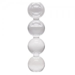 Γυάλινο Ανθοδοχείο - Διακοσμητικό Βάζο Bubble Long 6x6x24cm - Διάφανο