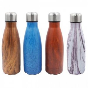 Ανοξείδωτο Θερμός 350ml με Βιδωτό Καπάκι &amp; Εφέ Ξύλου - Woof Effect Thermos σε Διάφορα Χρώματα