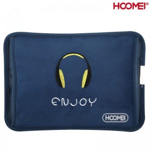 Hoomei Ηλεκτρική Θερμοφόρα - Μαξιλάρι 500W με Θήκη για τα Χέρια Γενικής Χρήσης 25x17x6cm Μπλε με Σχέδιο Ακουστικά