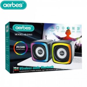 Aerbes Σετ 2 Ηχείων USB με RGB Φωτισμό για Υπολογιστές &amp; Τηλεοράσεις