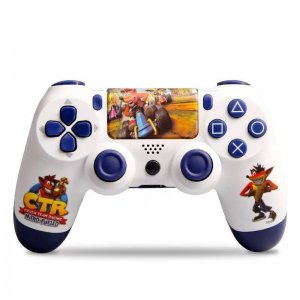 Ασύρματο Χειριστήριο PS4 με Λειτουργικό Ηχείο - Doubleshock - Συμβατό με Υπολογιστές - CTR Wireless Controller Λευκό, Μπλε