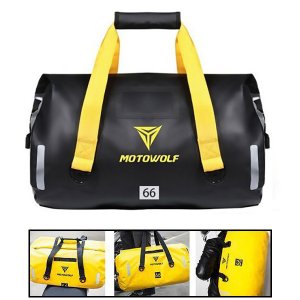 Αδιάβροχος PVC Roll Top Σάκος Μοτοσυκλέτας 66 L, Τσάντα Μηχανής με Λάστιχα &amp; Ιμάντα Ώμου &amp; Ανακλαστικές Λωρίδες - Μαύρο