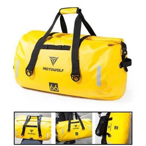 Αδιάβροχος PVC Roll Top Σάκος Μοτοσυκλέτας 66 L, Τσάντα Μηχανής με Λάστιχα &amp; Ιμάντα Ώμου &amp; Ανακλαστικές Λωρίδες - Κίτρινο