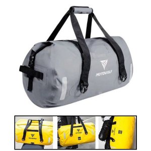 Αδιάβροχος PVC Roll Top Σάκος Μοτοσυκλέτας 66 L, Τσάντα Μηχανής με Λάστιχα &amp; Ιμάντα Ώμου &amp; Ανακλαστικές Λωρίδες - Γκρι