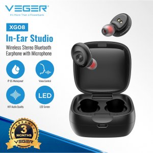 Ακουστικά Bluetooth Handsfree In-Ear με Θήκη Φόρτισης Veger Μαύρο