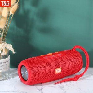 T&amp;G Φορητό Ασύρματο Ηχείο Bluetooth, USB, FM, TF, HiFi 2x5W - Κόκκινο