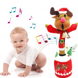 XMAS Funky Cactus Deer - Χριστουγεννιάτικο Παιχνίδι Κάκτος - Τάρανδος που Χορεύει, Τραγουδάει &amp; Επαναλαμβάνει - Dancing &amp; Singing