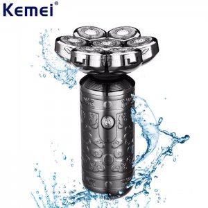 Kemei Αδιάβροχη Ξυριστική Μηχανή Προσώπου με 7 Κεφαλές Επαναφορτιζόμενη
