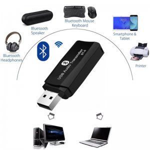 USB Bluetooth 5.0 AUX 3.5mm Receiver &amp; Adapter 2 σε 1 Ασύρματο Dongle Αντάπτορας Bluetooth με Εμβέλεια 10m