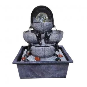 Διακοσμητικό Συντριβάνι Feng Shui με Κρυστάλινη Σφαίρα και Πετραδάκια 21×15.5×28 εκ