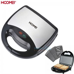 Hoomei Ηλεκτρική Τοστιέρα 3 σε 1 με Αντικολλητικές Αποσπώμενες Πλάκες 800W