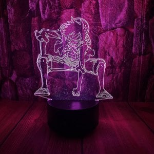 LED 3D Τρισδιάστατο Φωτιστικό - Illusion Led One Piece Monkey D. Luffy