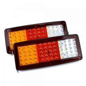 LED Συνδυαστικό Φανάρι Σήμανσης STOP, Φλας &amp; Όπισθεν για Φορτηγά &amp; Ρυμουλκά 24V 34x2.5x14.5cm - Μαύρο 2τμχ