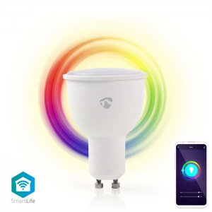 Nedis Έξυπνη WiFi LED RGB Λάμπα GU10 4.5W 380LM με App Εφαρμογή Κινητού για Ρύθμιση Φωτεινότητας, Χρώματος &amp; Χρονοδιακόπτη