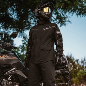 Αδιάβροχο Σετ με Αποσπώμενη Κουκούλα Motowolf XXLarge Μαύρο