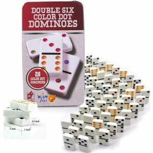 Επιτραπέζιο Παιχνίδι Ντόμινο Double Six Color Dot Dominoes 28 Pieces