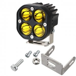 Αδιάβροχος Προβολέας Amber LED Ομίχλης 40W Θερμού Φωτισμού 3500K Αυτοκινήτου, Μηχανής, Jeep, Φορτηγά 12V &amp; 24V 4500 Lumens IP67