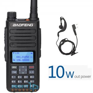Ισχυρός Ασύρματος Πομποδέκτης 10W έως 10km UHF/VHF Dual Band 128 Κανάλια με Οθόνη LCD, Ακουστικό, Βάση Φόρτισης - Two Way Radio Tranceiver