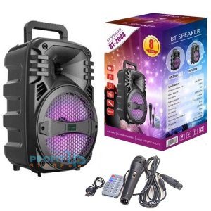 Φορητό Στερεοφωνικό Ασύρματο Ηχείο Karaoke USB Φόρτισης με Ενσύρματο Μικρόφωνο Bluetooth Speaker Μαύρο