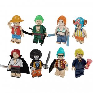 Σετ 8 Φιγούρες One Piece Συναρμολογούμενες Μινιατούρες Anime - Luffy, Zoro, Nami, Chopper, Shanks, Brooke, Franky, Sanji - 6+ ετών OEM