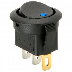 Round Rocker Διακόπτης ON / OFF Led Dot 12V Μπλέ