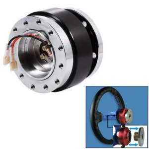 Αποσπώμενος Κώνος Τιμονιού με Μηχανισμό Ball-Lock &amp; Fast Detach για Αγωνιστικά Αυτοκίνητα - Μαύρο
