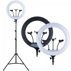 LED Ring Light Δαχτυλίδι 43cm, Φωτισμού 3200-5600K με Τρίποδο Δαπέδου &amp; Τριπλή Βάση για Κινητό - LiveStream, Φωτογραφίσεις, Video