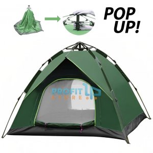 Αυτόματη POP UP Σκηνή 1ος λεπτού Igloo για Camping 4 Ατόμων - Καλοκαιρινή Αδιάβροχη - Πράσινη - 200x200x150 εκ.