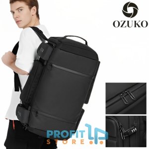 Ozuko Ανδρικό Πολυλειτουργικό Σακ Βουαγιάζ Αδιάβροχο - 60 Λίτρα - Μαύρο