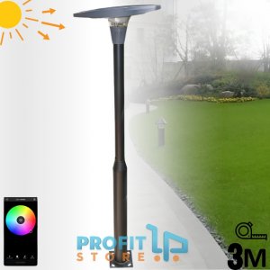 Ηλιακή Κολόνα Δρόμου - Φωτισμού LED RGBW 1200W - Με Τηλεχειρισμό - 3 Μέτρα