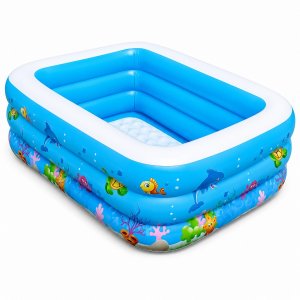 Μεγάλη Παιδική Πισίνα Φουσκωτή 130cm Μπλε-Swimming Pool