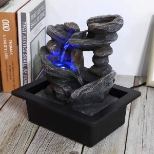 Διακοσμητικό Feng Shui Συντριβάνι Καταρράκτης με Φωτισμό LED - 28 x 23 x 18 εκ