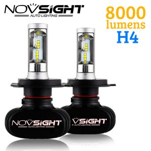 LED Φώτα Πορείας Αυτοκινήτου NOVSIGHT Rebranding H4 8000LM (2x4000) ULTRA DAYLIGHT Λευκό 6500K 50W (2x25W) Διπλής Σκάλας CAN BUS