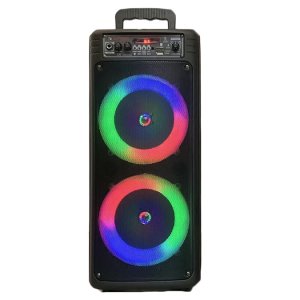 Φορητό Ηχείο Bluetooth Karaoke Party με Μικρόφωνο, Τηλεχειρισμό &amp; Διακοσμητικό Φωτισμό LED  – Μαύρο